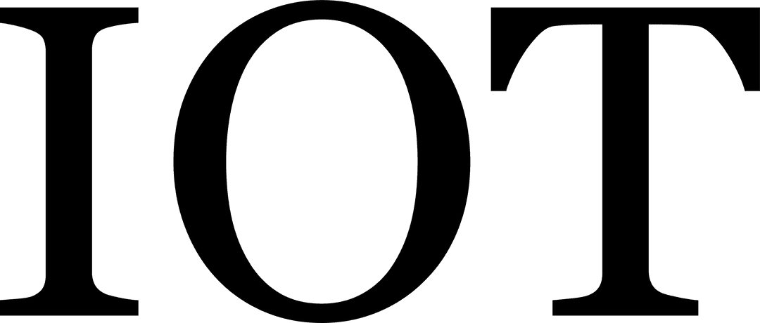 Black IoT Text on Transparent Background Digital Illustration