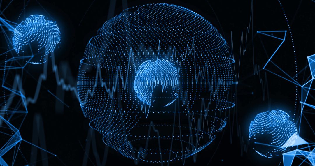 Futuristic Holographic Spheres in Cyber Space