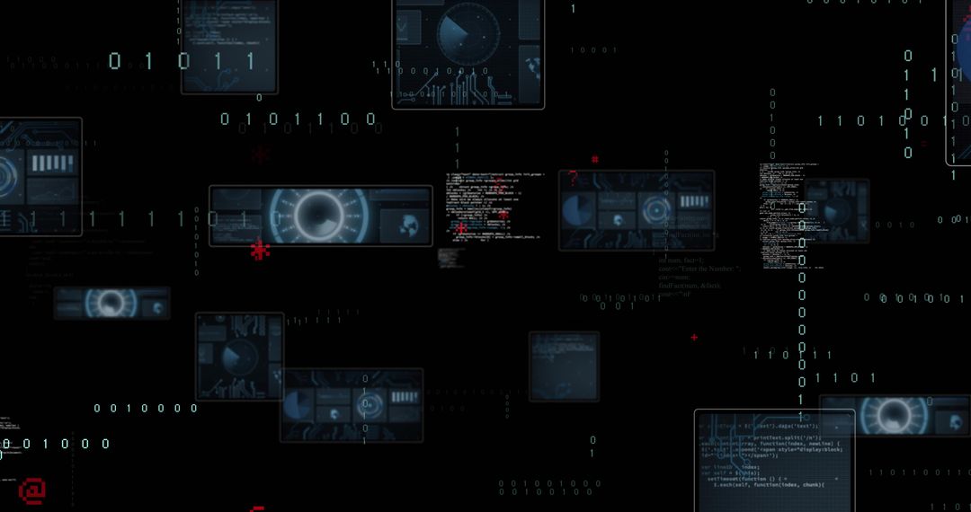 Futuristic Digital Dashboard with Holographic UI Panels