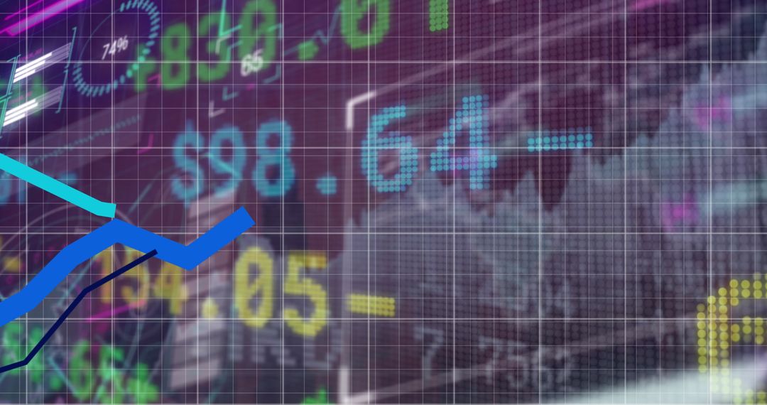 Digital Graphs Indicating Stock Market Data Trends