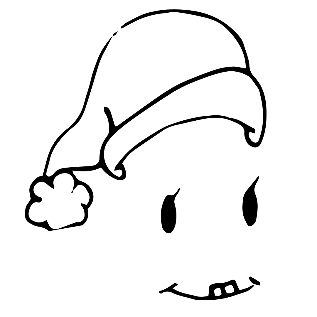 Transparent Santa Claus Hat on Stylized Face Illustration