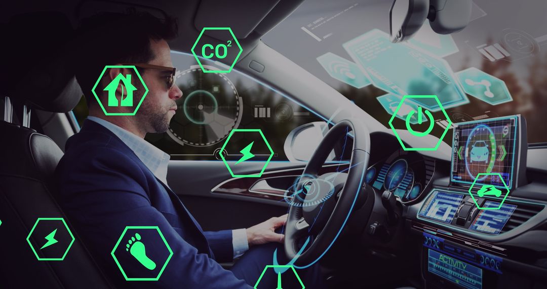 Augmented Reality in Futuristic Vehicle Dashboard Interface Display