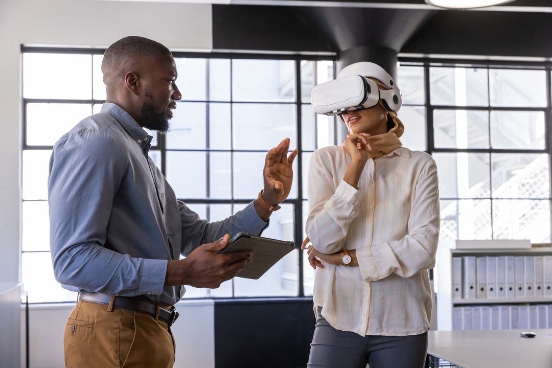 Collaborative Coworkers Exploring Virtual Reality in Modern Office