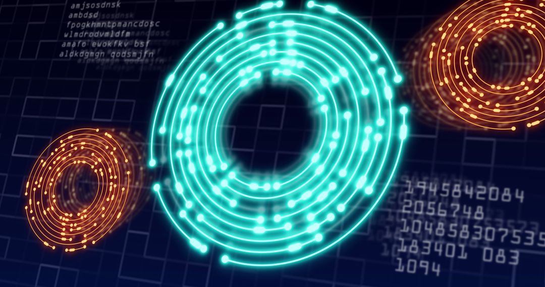 Futuristic Neon Circuit Visualization in Digital Environment