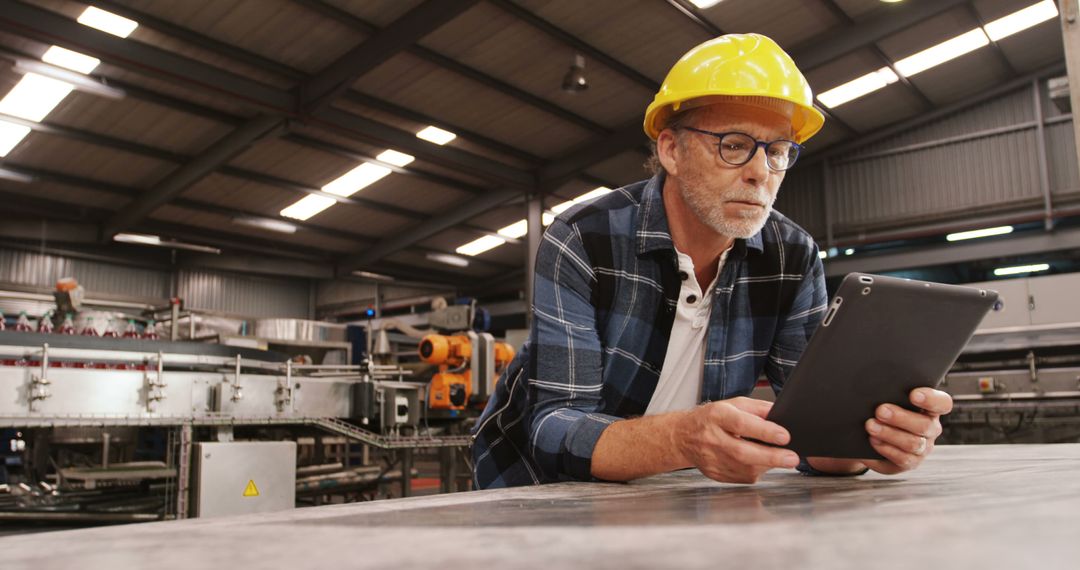 Senior Factory Worker Using Tablet for Industrial Inspection - Free Images, Stock Photos and Pictures on Pikwizard.com