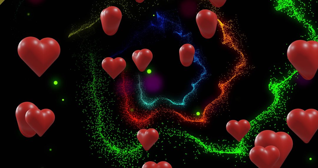 Colorful Heart Dimensions Design with Romantic Flair