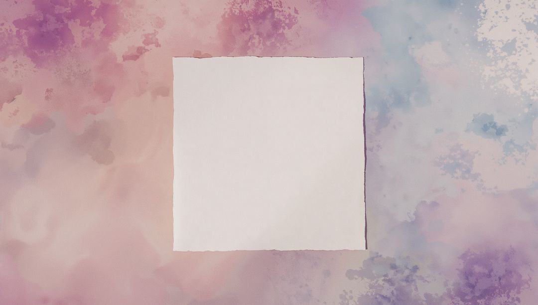 Blank Paper on Pastel Watercolor Background