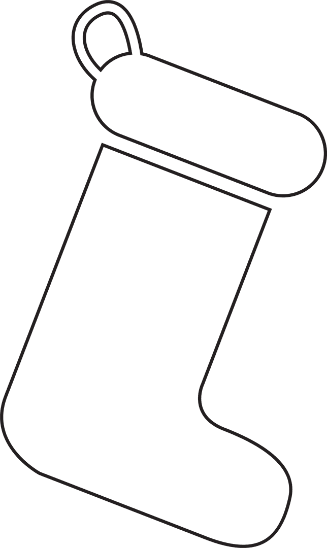 Simple Christmas Sock Silhouette on Transparent Background