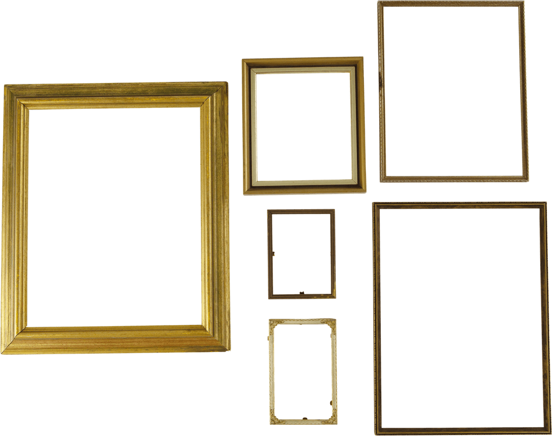 Wooden Frames with Transparent Background for Photo and Art Display