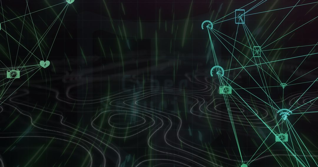 Cybersecurity Network Concept with Holographic Elements