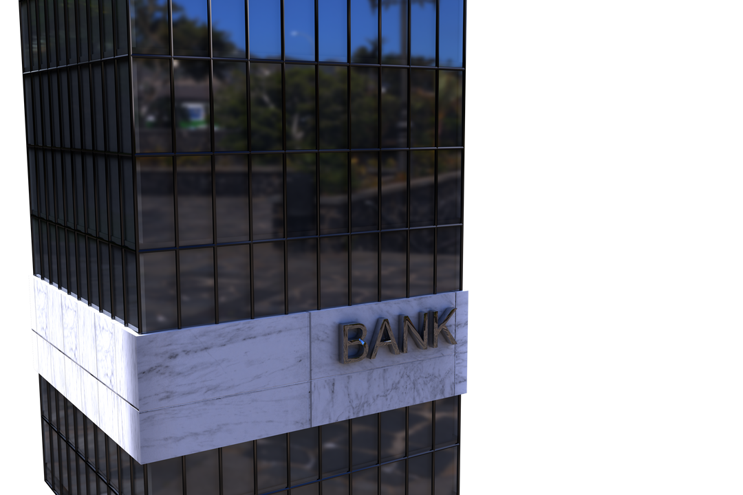 High Angle Transparent Glass Facade Bank Building Under Clear Blue Sky - Download Free Stock Images Pikwizard.com