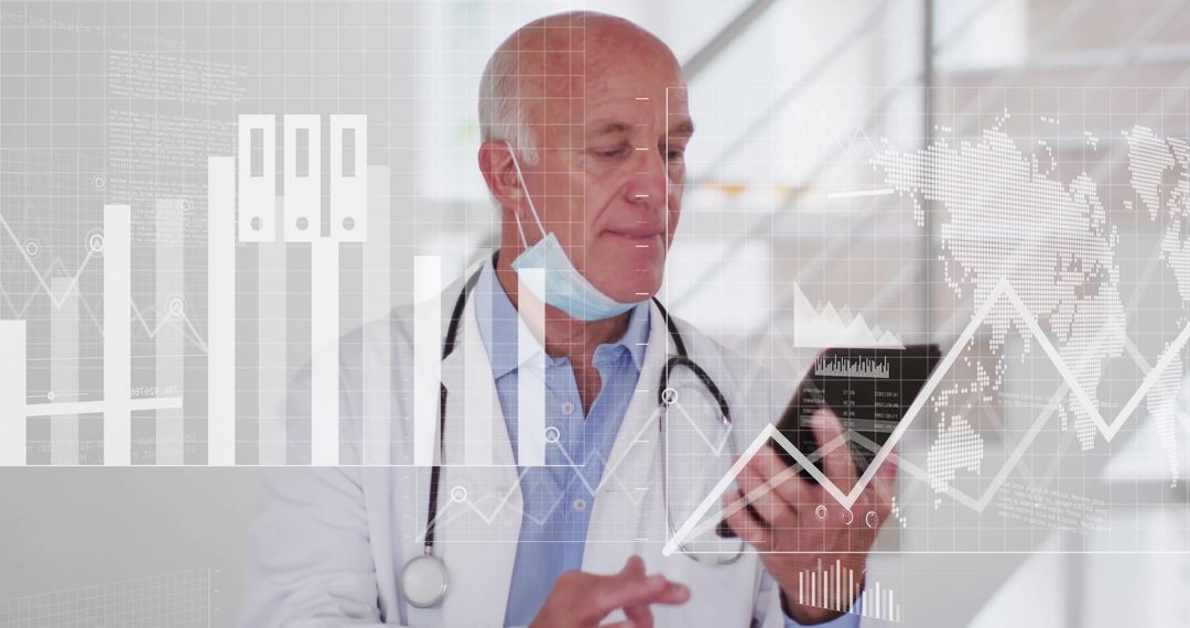 Doctor Engaging with Digital Technology in Clinical Environment