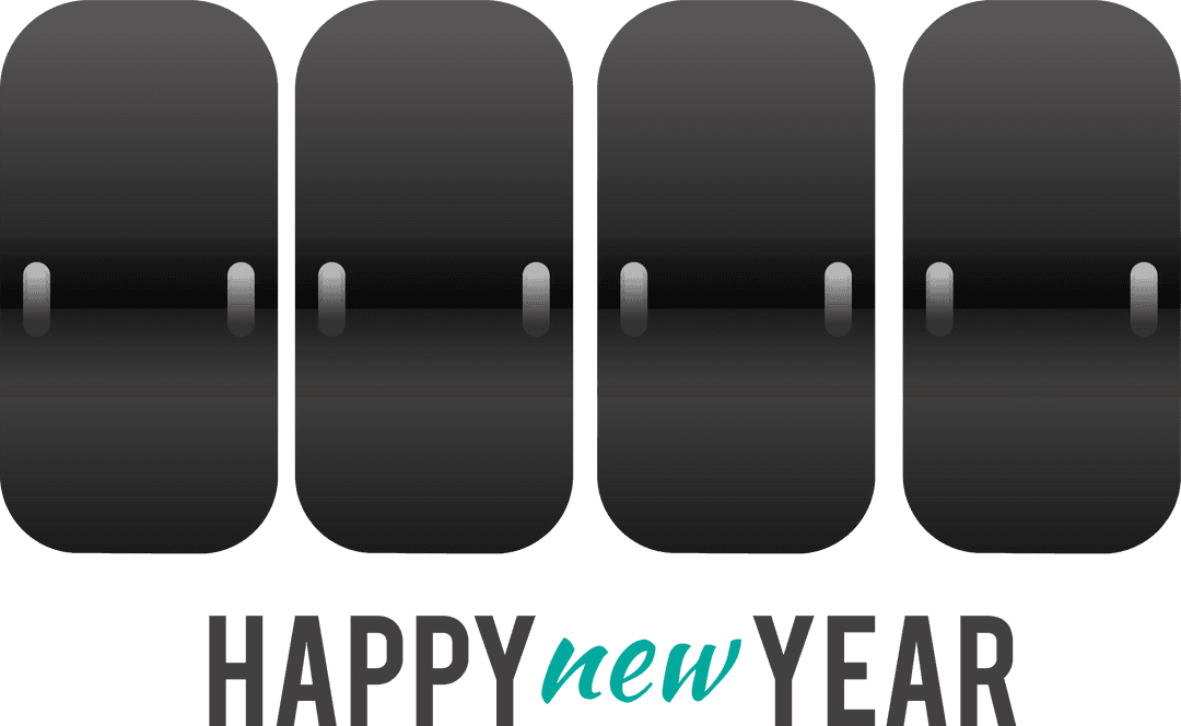 Transparent Digital Countdown Happy New Year Celebration