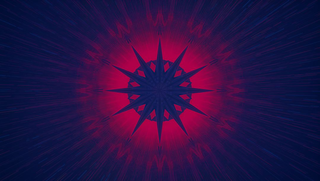 Symmetric Star in Vibrant Futuristic Abstract Space