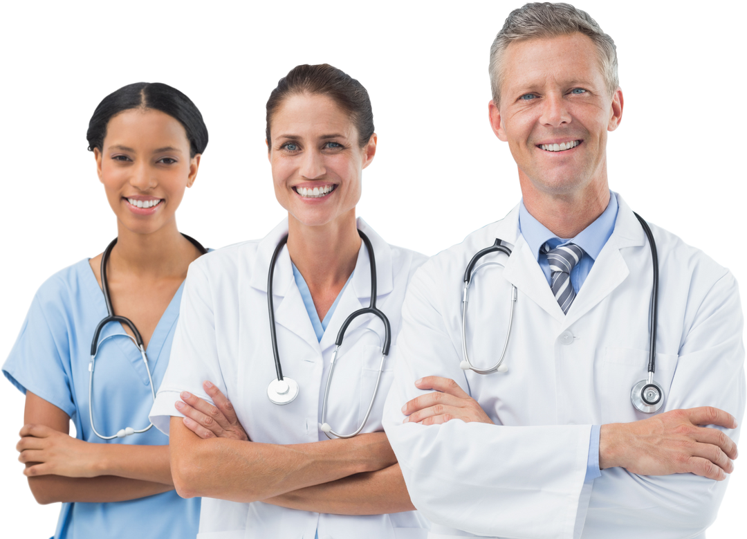 Confident Transparent Medical Team Standing Arms Crossed - Download Free Stock Images Pikwizard.com