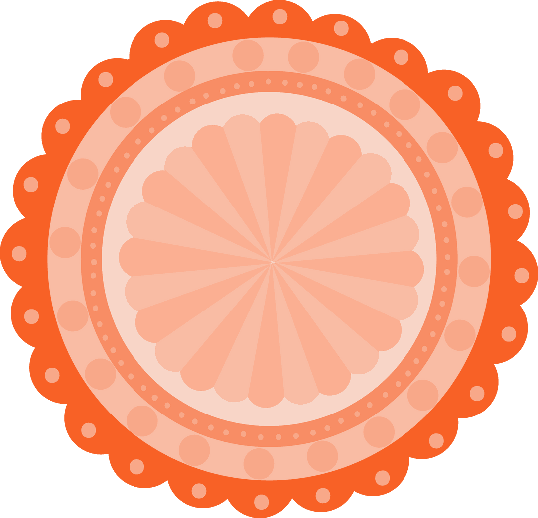 Abstract Transparent Orange and Peach Mandala