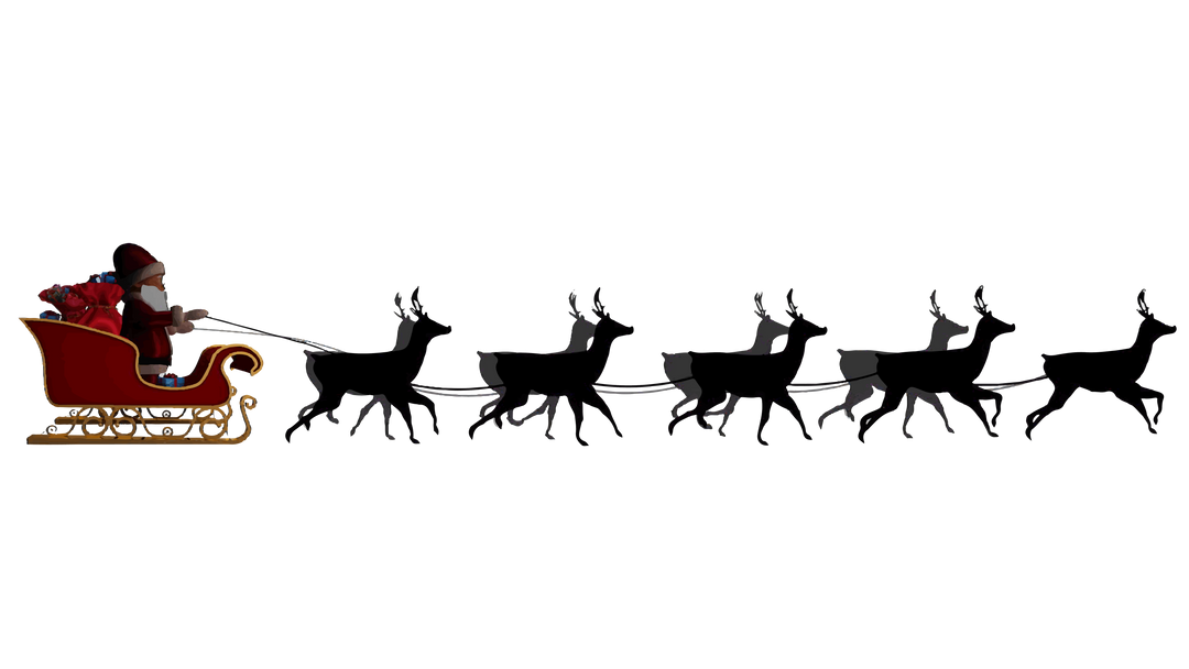 Transparent Silhouette of Santa Claus and Reindeer Sleigh Riding - Download Free Stock Images Pikwizard.com