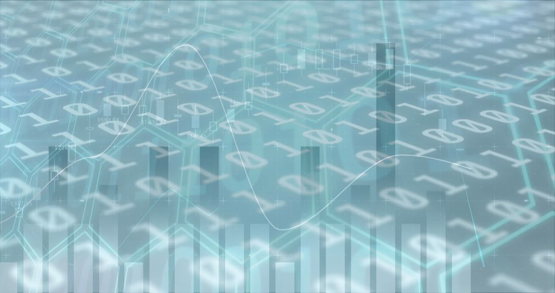 Financial Data with Binary Overlay and Graph Lines - Free Images, Stock Photos and Pictures on Pikwizard.com