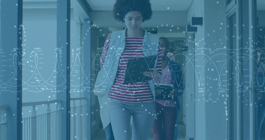 Dynamic Business Team Navigating Digital Schematics