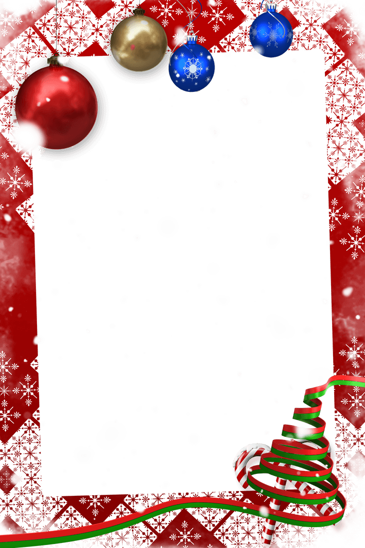 Festive Christmas Frame with Transparent Area for Photos