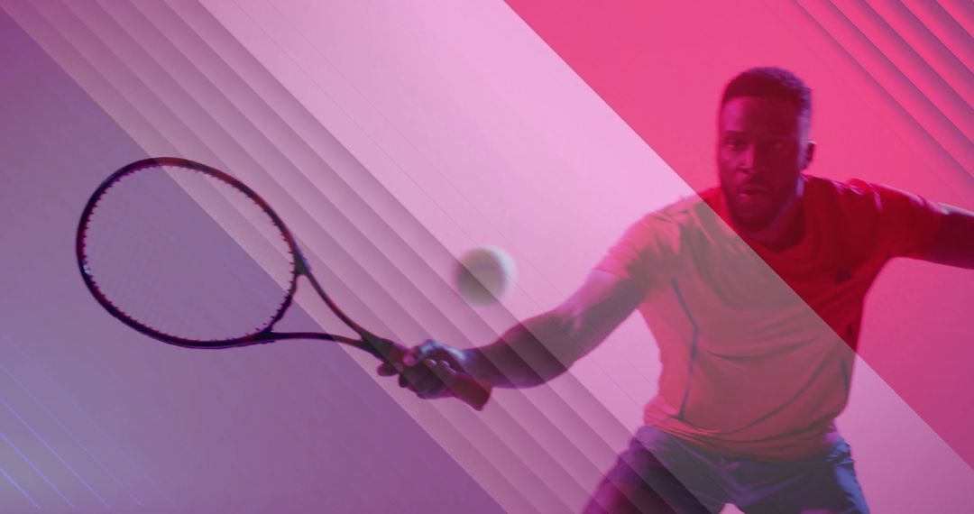 Dynamic Tennis Player with Abstract Overlay