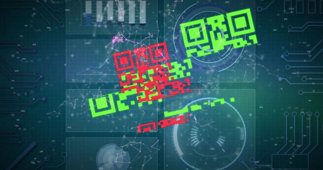 glowing qr code against digital interface with data streams - Free Images, Stock Photos and Pictures on Pikwizard.com