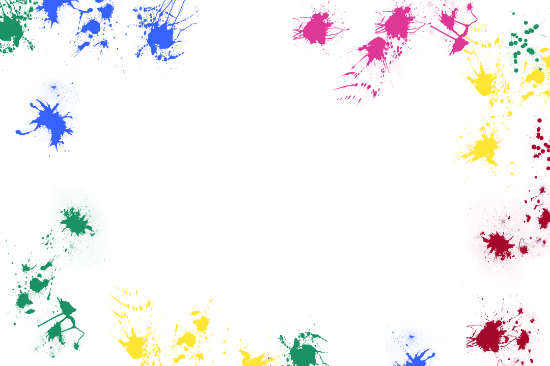 Colorful Stain Frame on Transparent Background for Creative Designs