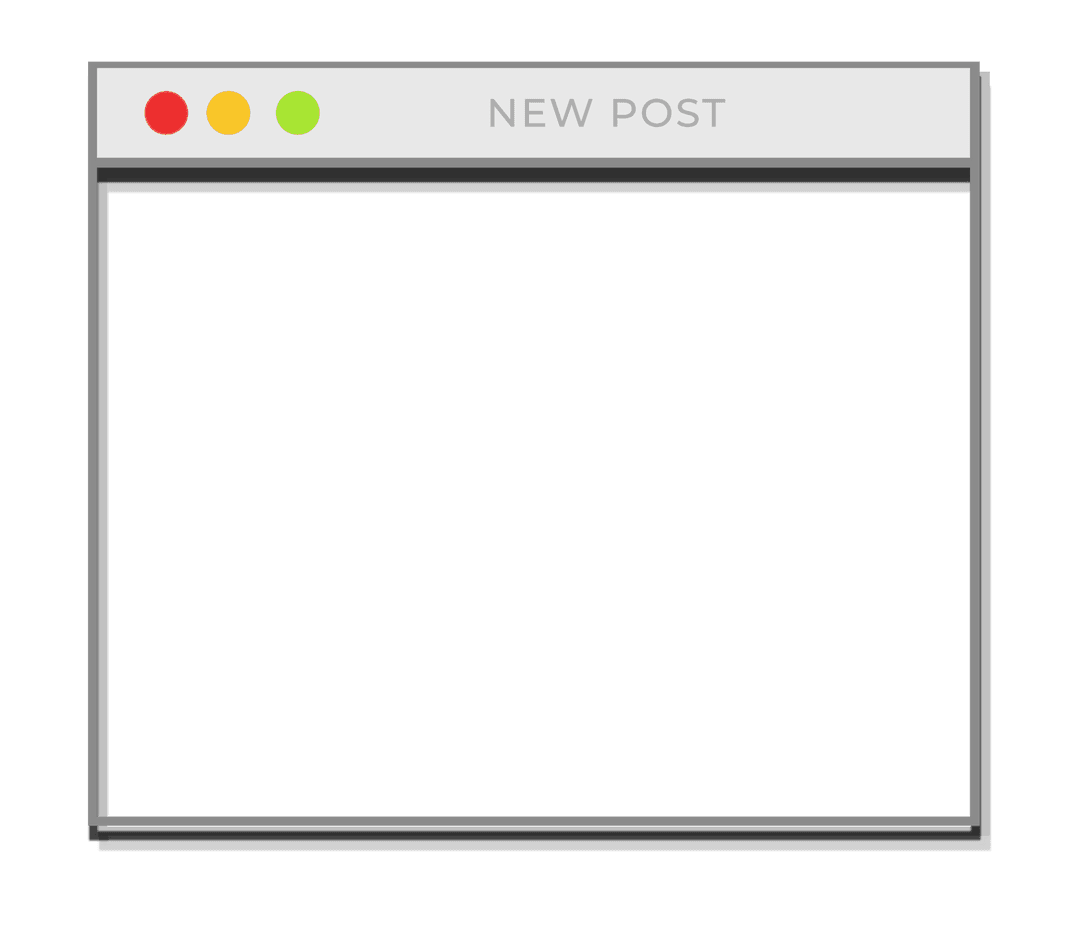 Flat design mockup with transparent background featuring new post window