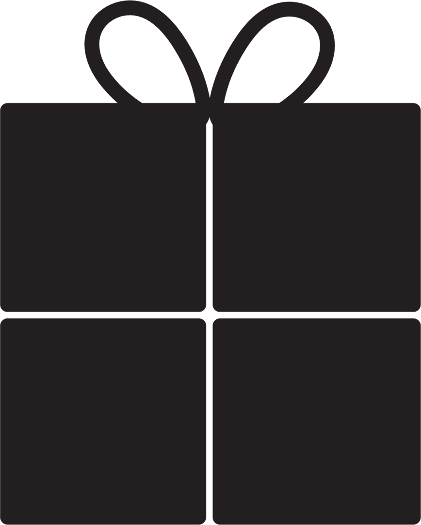 Black Present Illustration on Transparent Background Concept