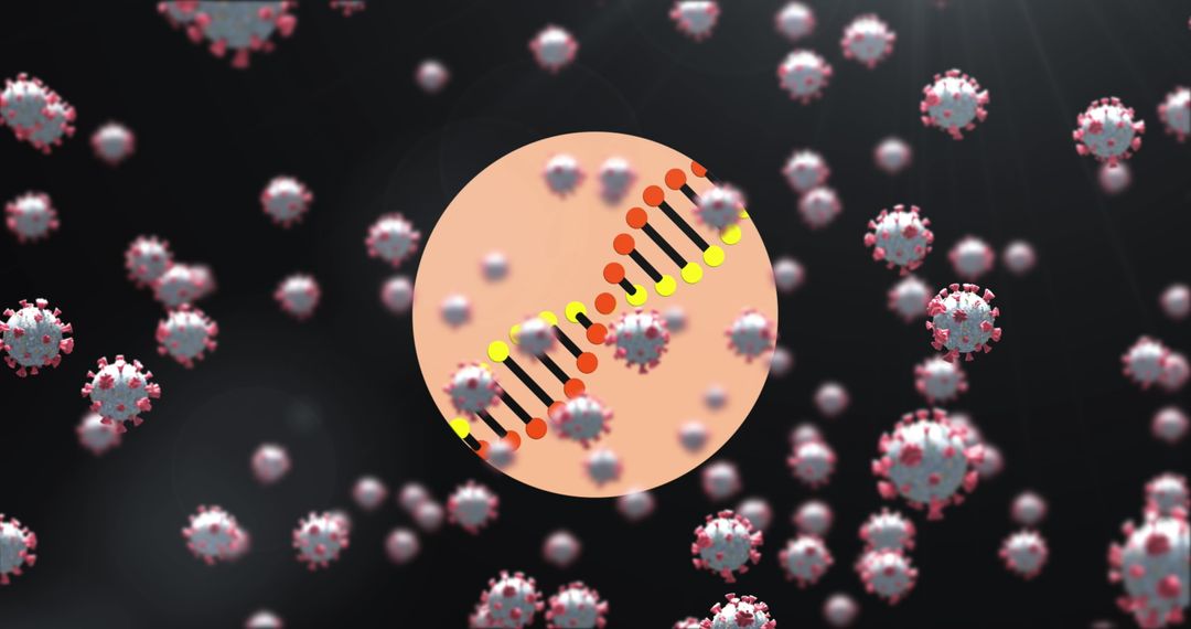 Abstract Digital Representation of COVID-19 Viruses and Data Overlay