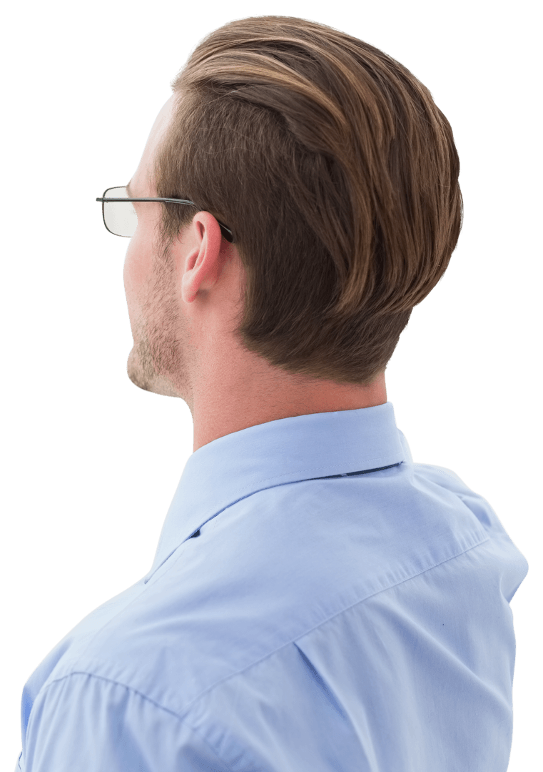 Stylish Businessman with Glasses on Transparent Background