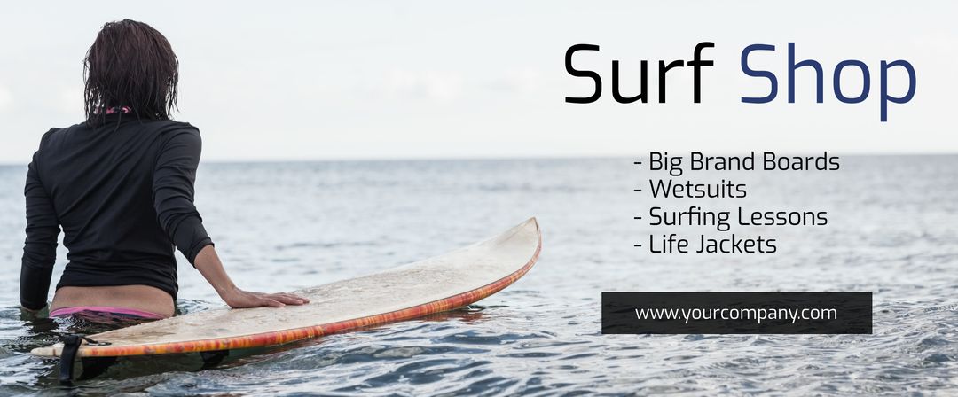 Surfer Gazing into Ocean with Surfboard - Download Free Stock Templates Pikwizard.com