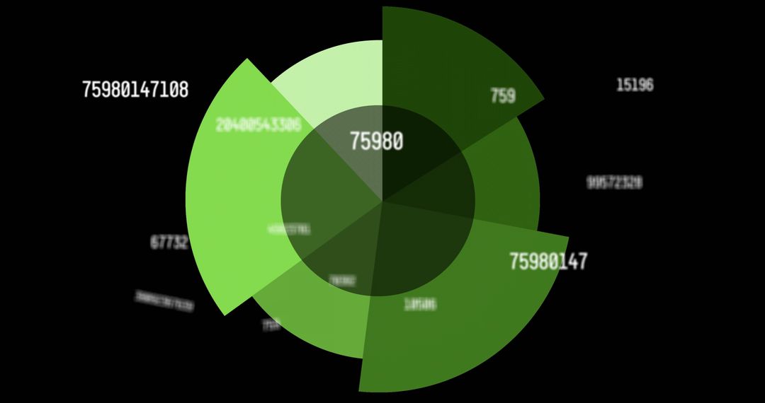 Digital Data Visualization on Green Circular Dashboard