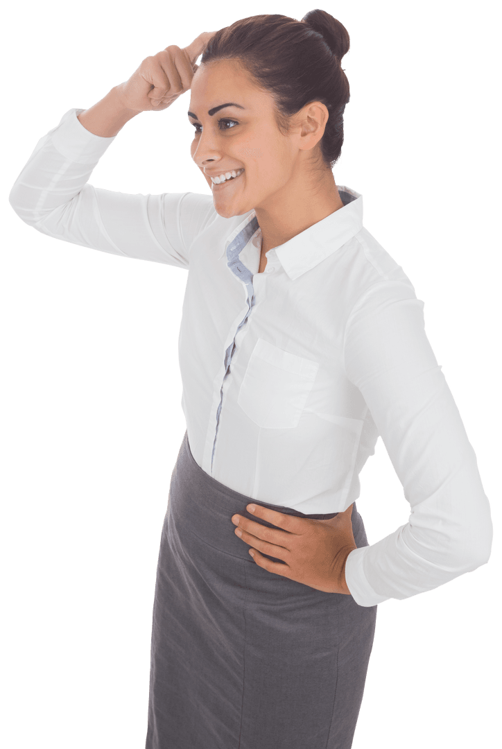 Businesswoman Smiling Confidently Expression Transparent Background