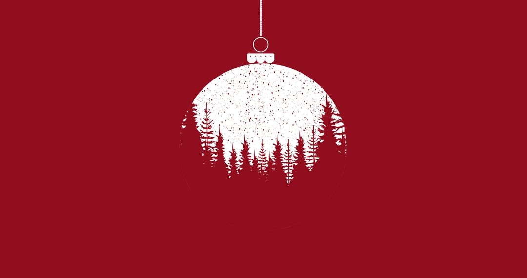 Creative Red Christmas Bauble with Tree and Snowflake Graphic