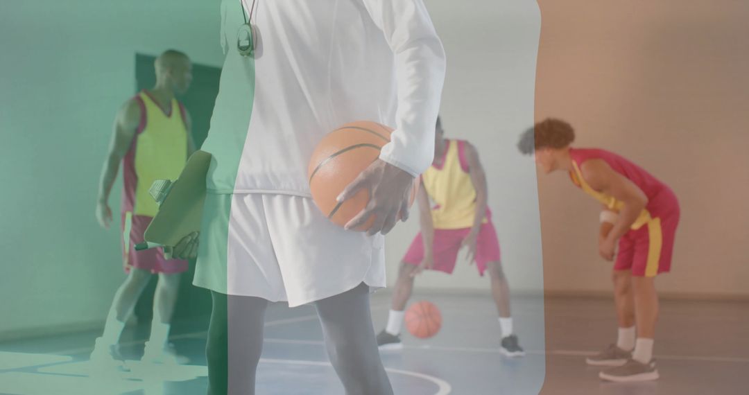 International Basketball Game with Overlay of Irish Flag