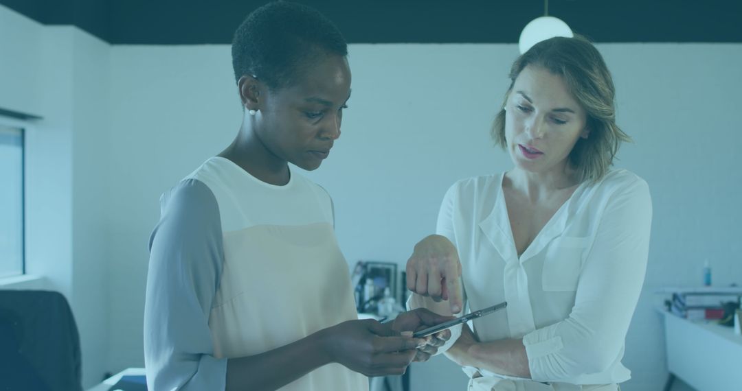 Team Collaborating with Digital Tablet Data Visualization Concept