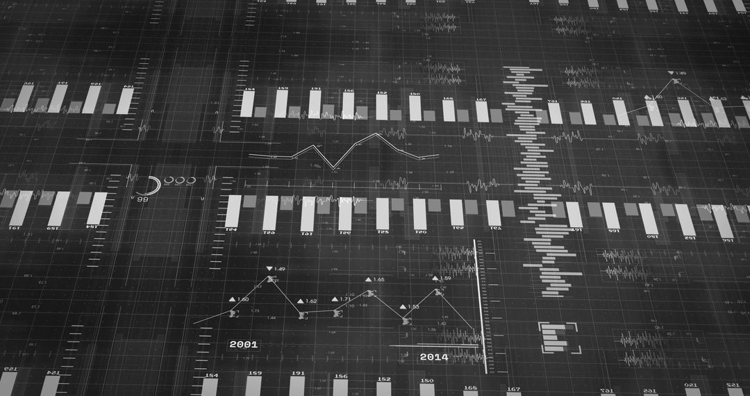 Dynamic Digital Diagrams on Futuristic Interface Background