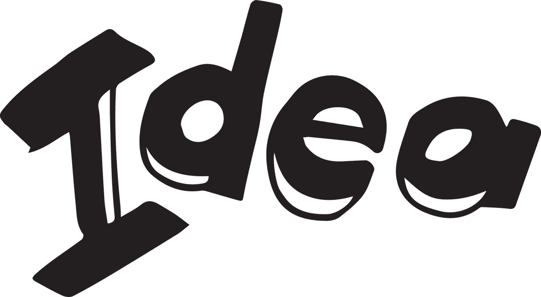 Idea Word Art Black Text with Transparent Background