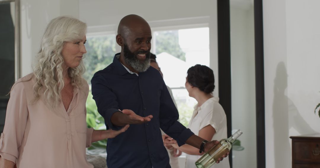 Diverse Guests Enjoying Intimate Wedding Reception Celebration