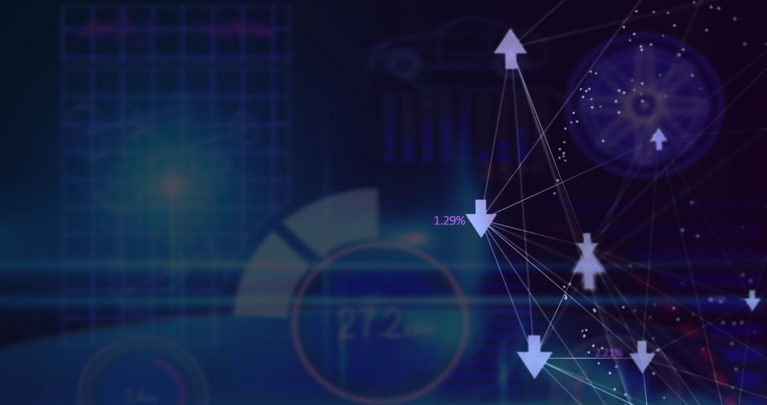 Digital Data Analytics Interface with Rising Arrows
