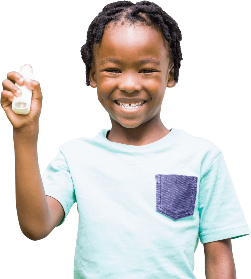 Smile of Young Boy Holding Breath with Transparent Joyful Expression