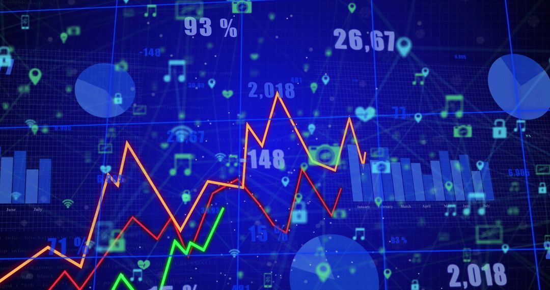 Abstract Digital Data Analytics in Futuristic Style