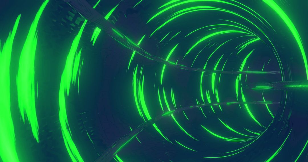 Futuristic Neon Tunnel with Data and Technology Elements