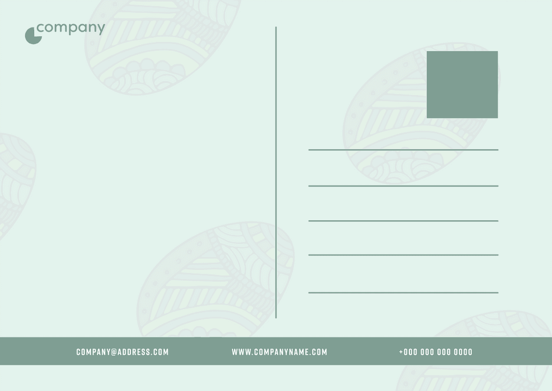 Transparent Easter Egg Postcard Design with Placeholder and Text Space