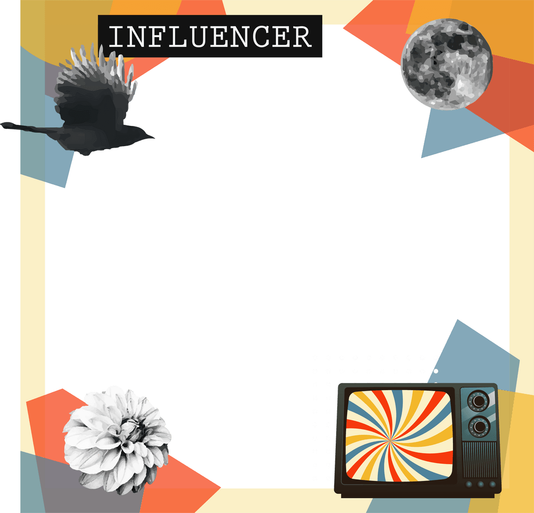 Influencer Concept Transparent Canvas with Geometric Design Art