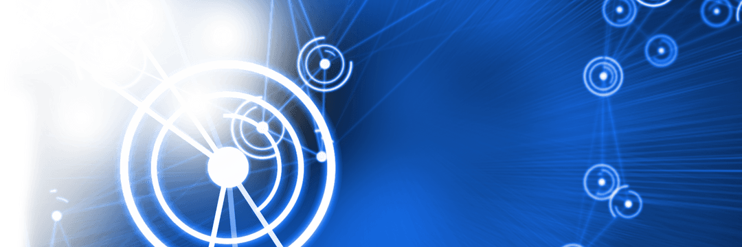 Digital Circles on Blue Background with Transparent Elements