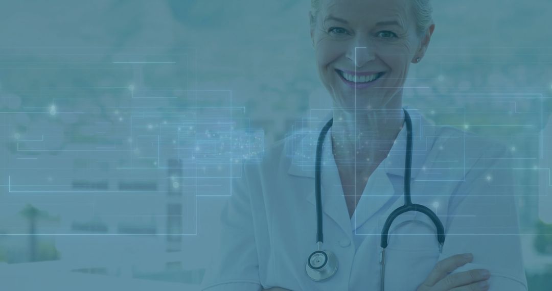 Technologically Advanced Healthcare Professional Bustling with Innovation