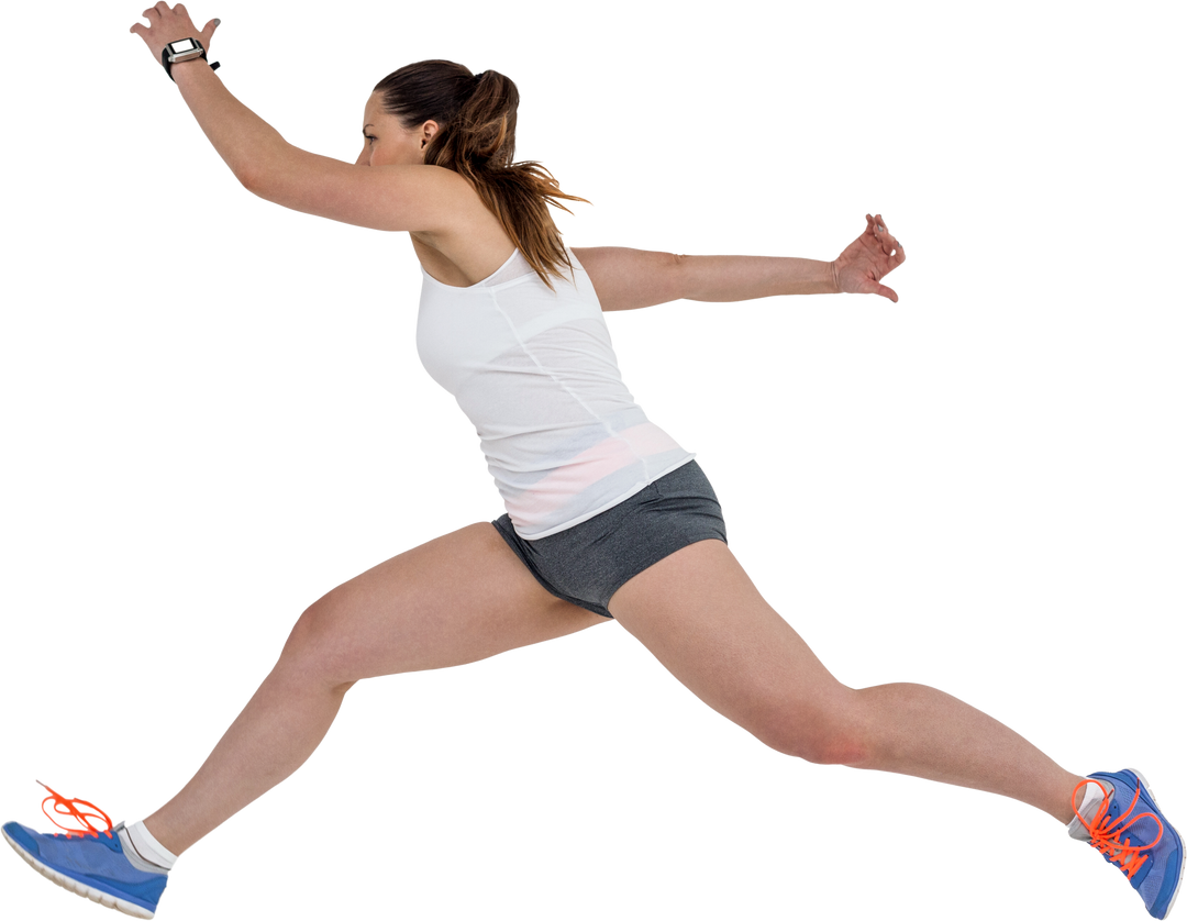 Female Athlete Leaping Mid-Air on Transparent Background - Download Free Stock Images Pikwizard.com