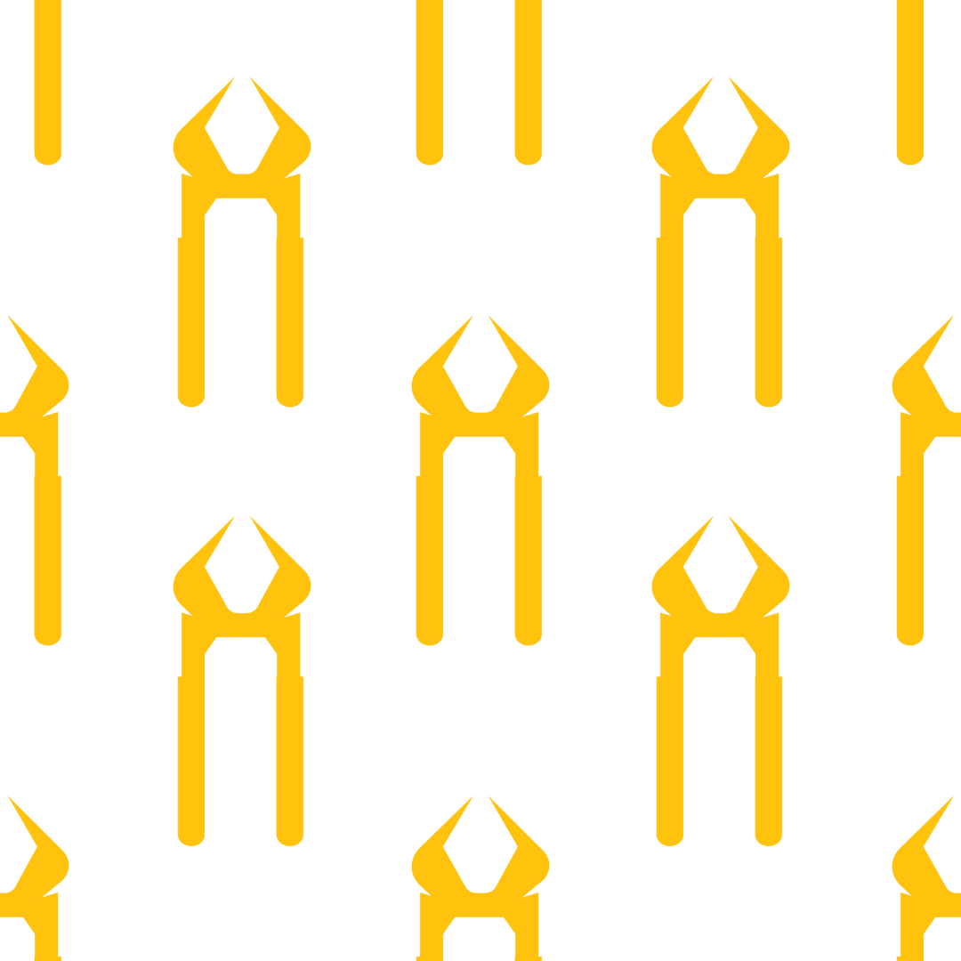 Transparent Pattern with Yellow Pincer Icons on Black Background